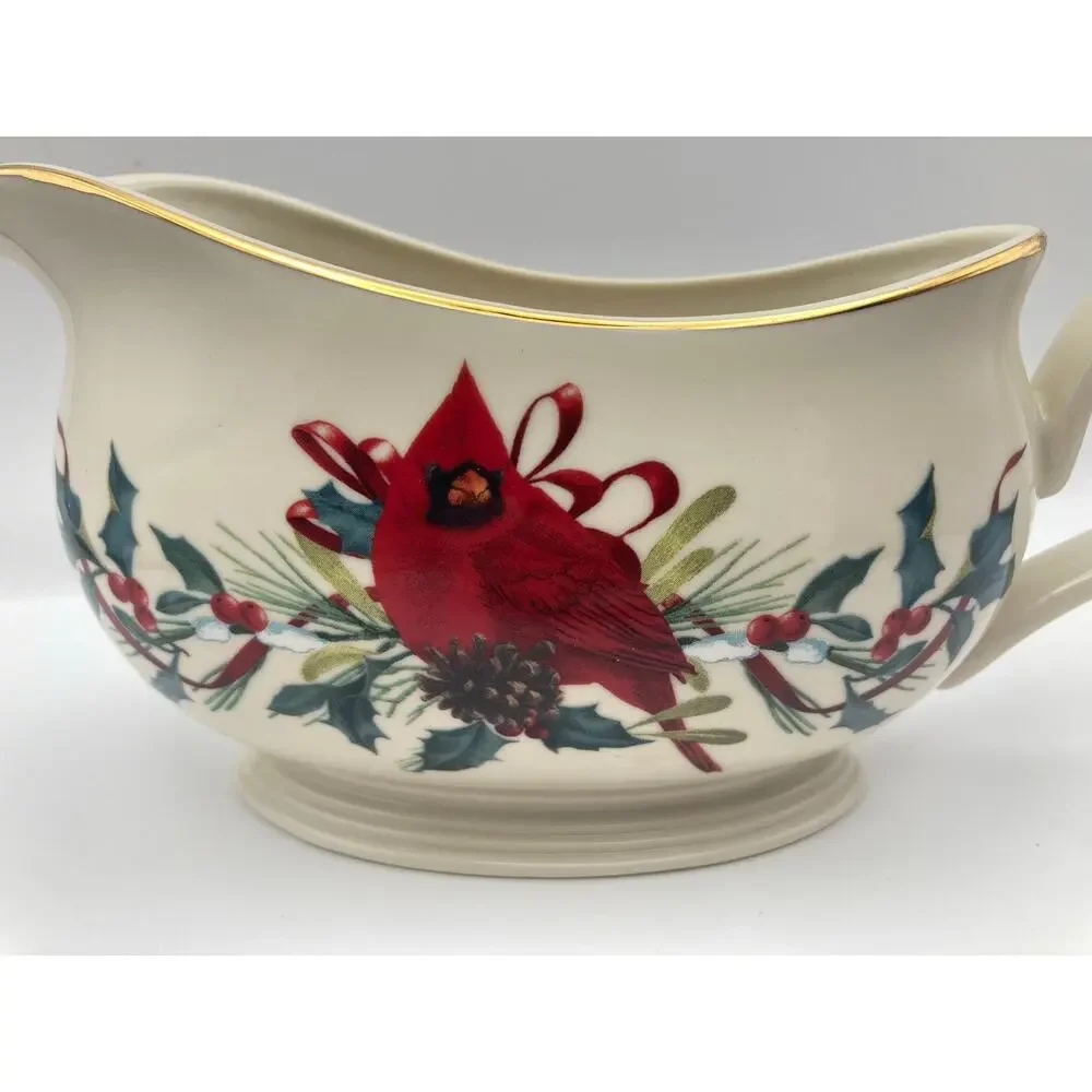 Lenox Winter Greeting Gravy Bowl & Under Plate Original Box